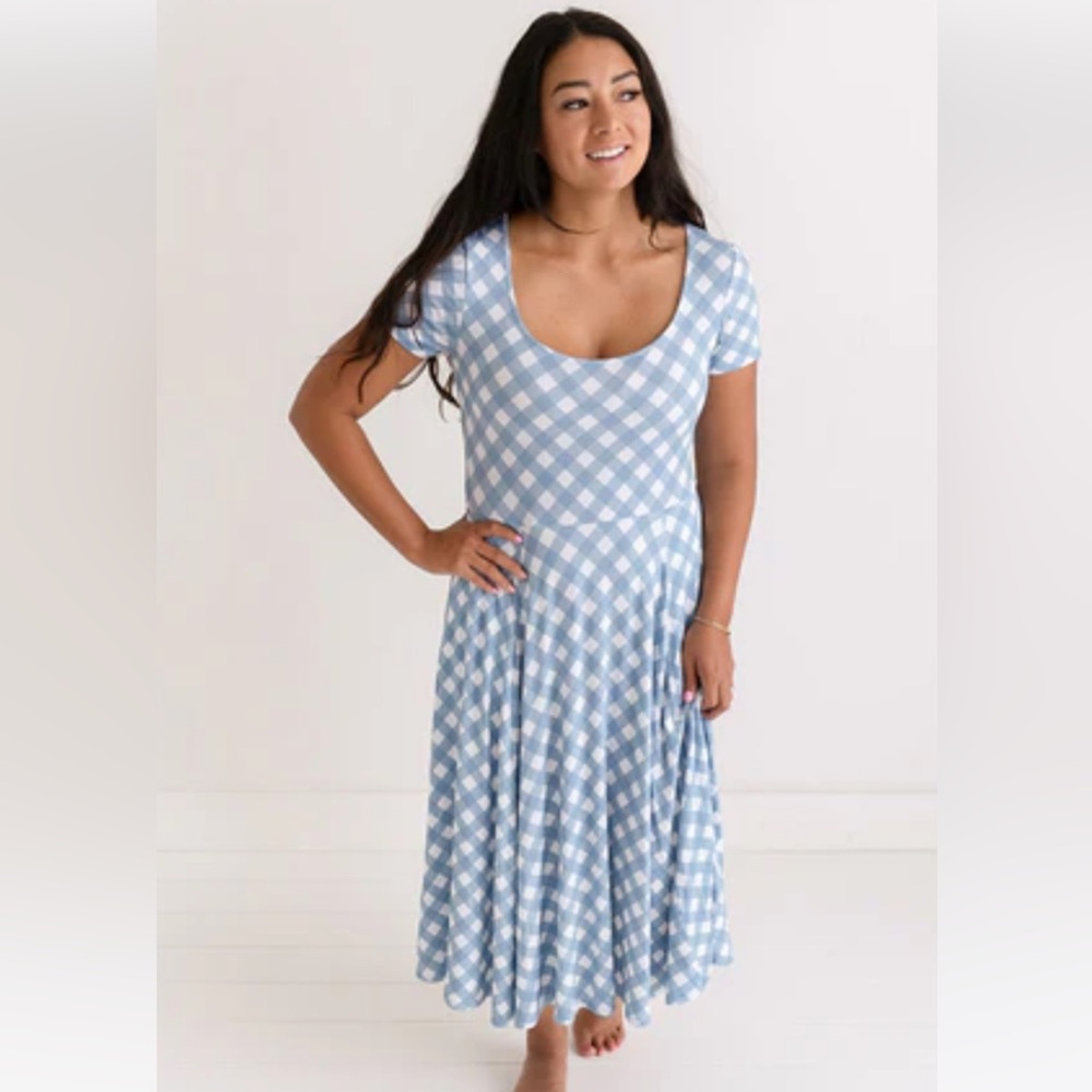 Posh Peanut Blue gingham Dress